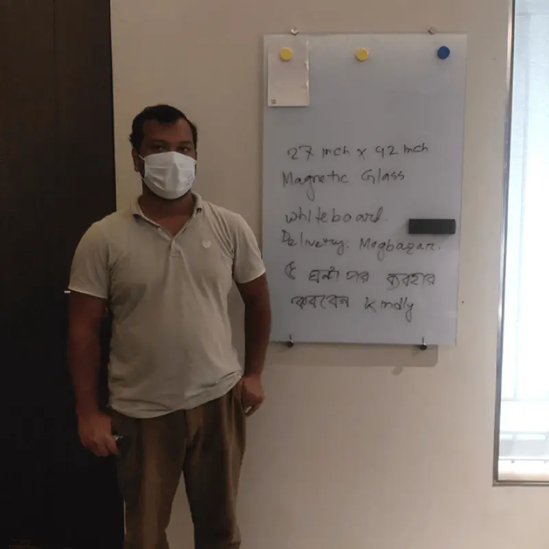 2x3.5 Magnetic Glass Whiteboard | Belgium Ultra White